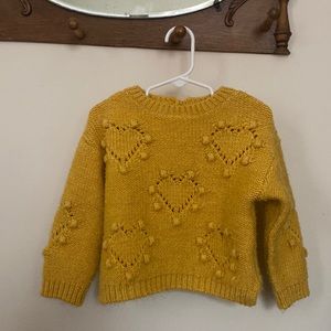 ZARA KIDS 2-3Y Mutard Yellow Heart knit Sweater